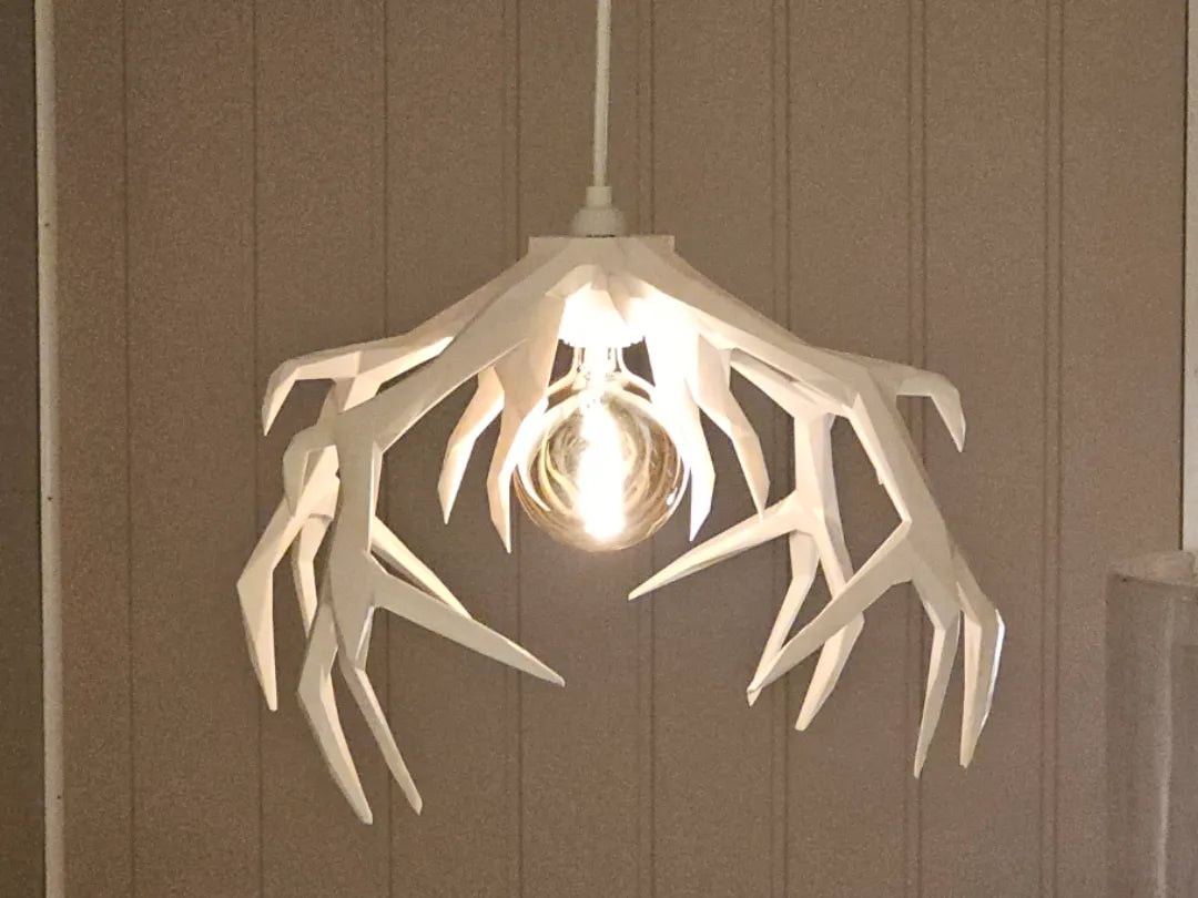 Lampe de plafond en bois de cerf basse poly - Art Print