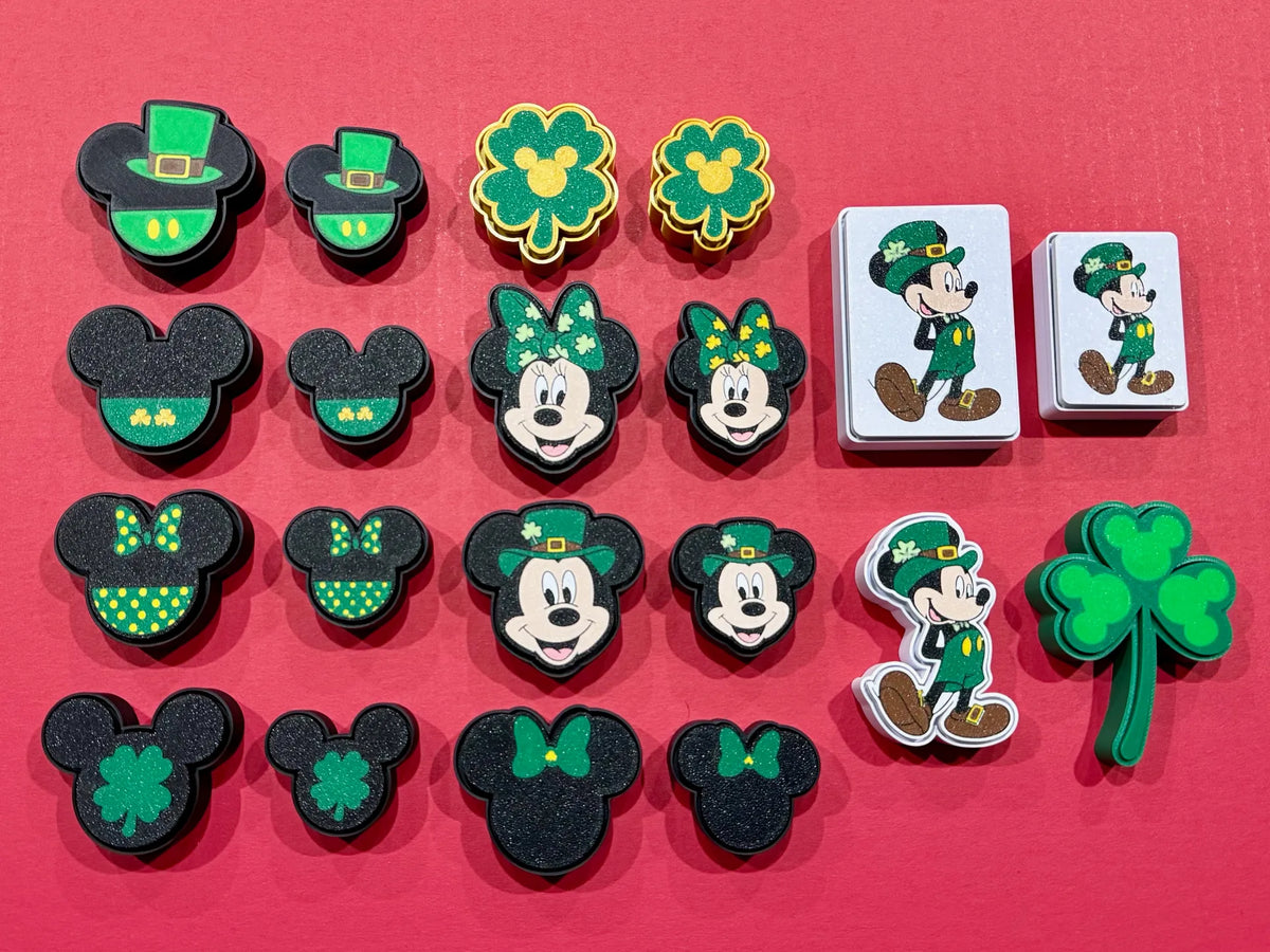 Boutons Mickey et Minnie pour la Saint-Patrick - Fêtes Print