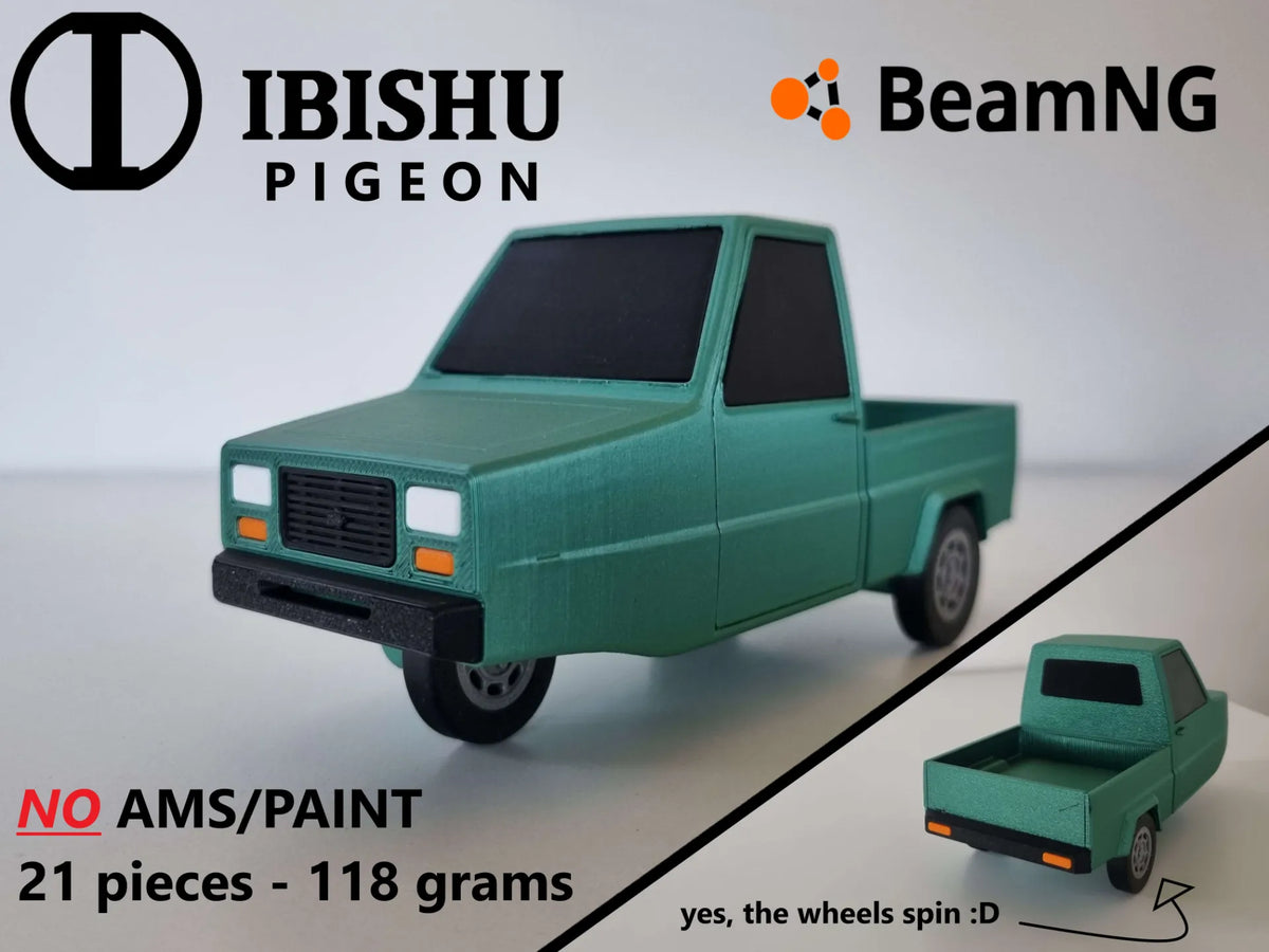 Voiture miniature Ibishu Pigeon BeamNG - 100% imprimée en 3D - Auto Print