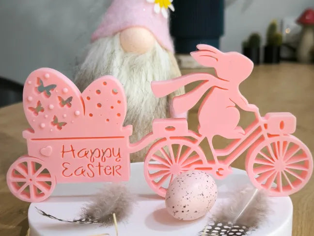 Décoration de Pâques Lapin sur Vélo - Vélo Print