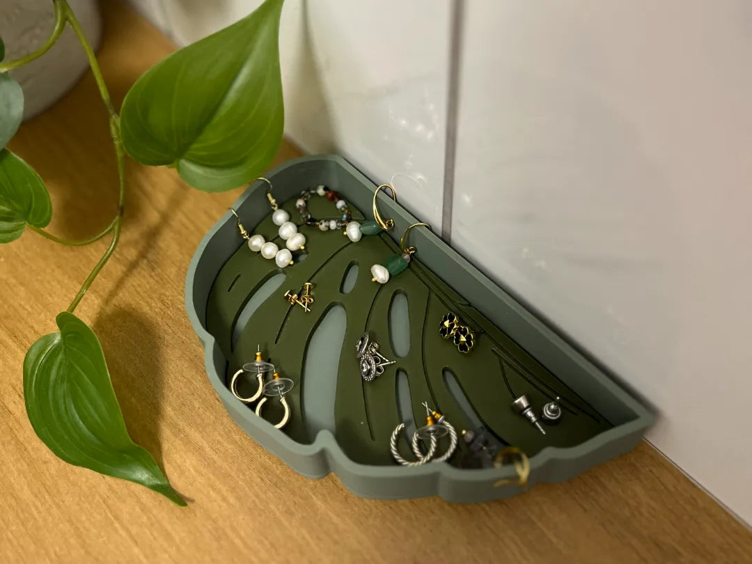 Petite boîte à bijoux et porte-savon en forme de feuille de Monstera - Beauté Print
