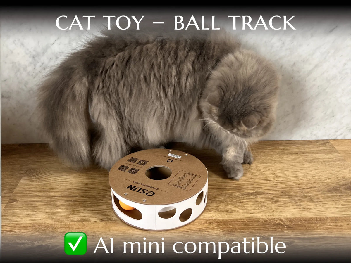 Jouet de piste à boule pour chat à partir d'une bobine - Pet Print