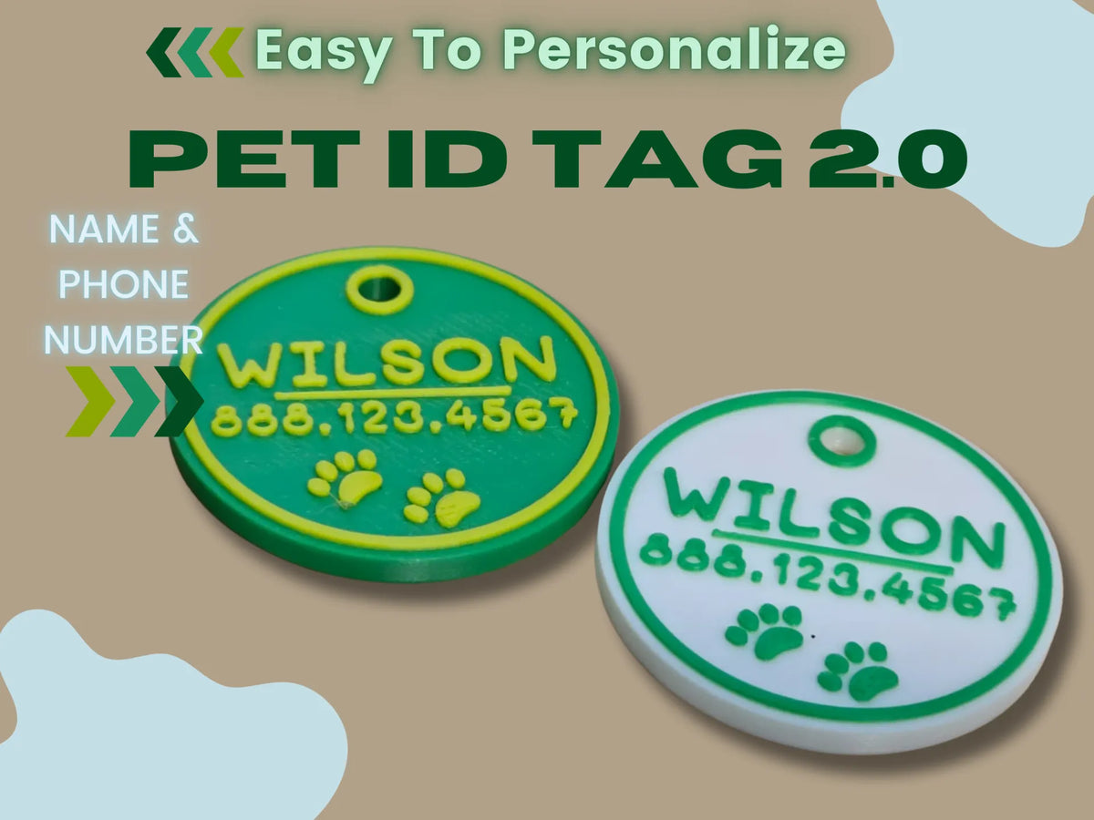 Plaque didentité pour chien ou chat avec numéro de téléphone - Personnalisable - Pet Print