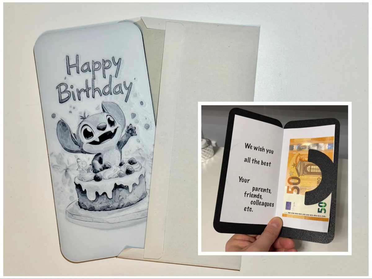 Carte de vœux Joyeux Anniversaire Stitch - Fêtes Print