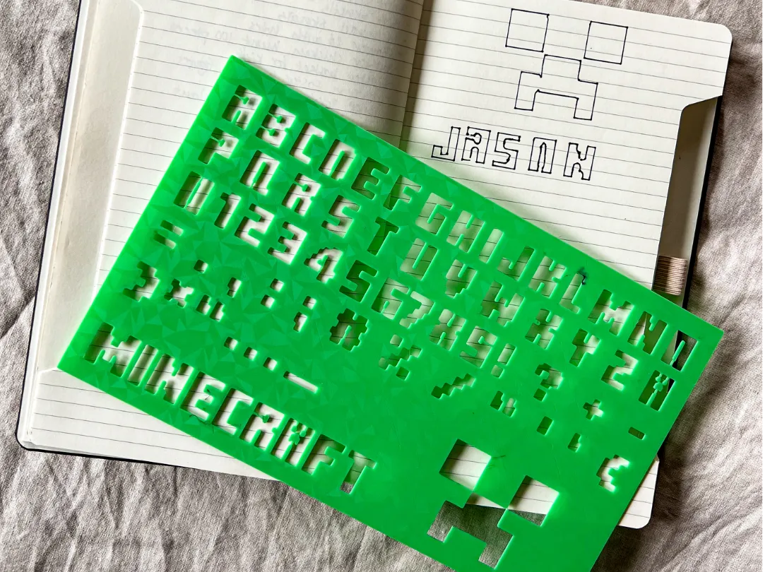 Pochoir Alphabet et Chiffres Minecraft - Art Print