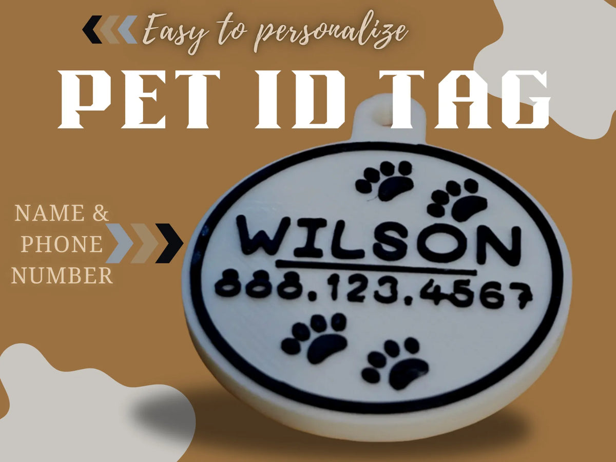 Identification pour animal avec nom et téléphone - Pet Print