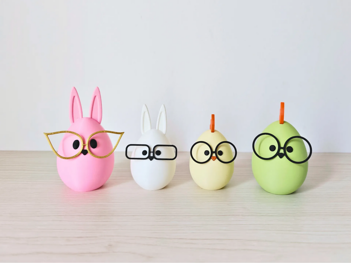 Adorable poussins et lapins en forme d'œufs de Pâques - Fêtes Print