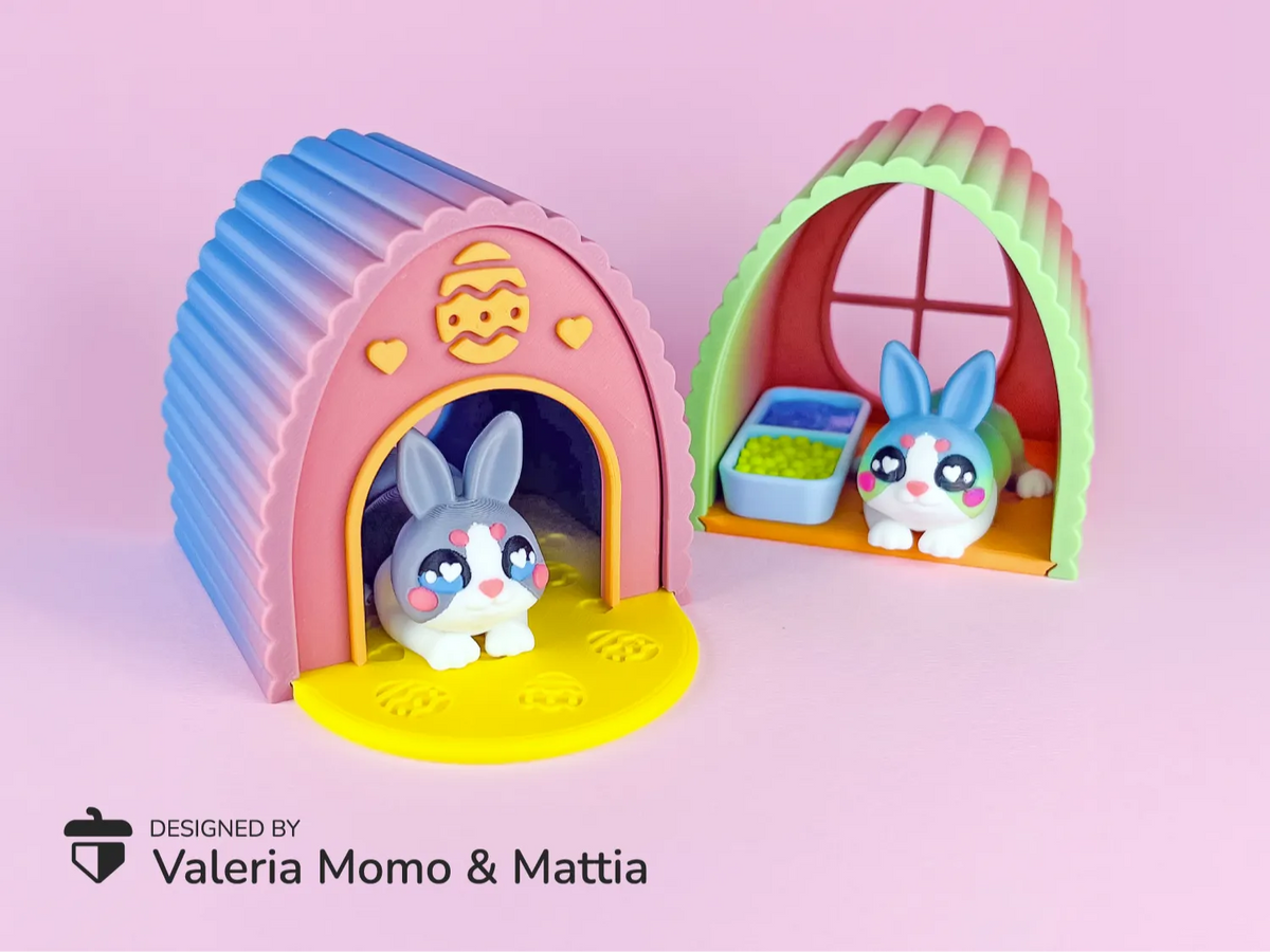 Diorama pour adorables animaux Flexi, édition lapin mignon - Fêtes Print