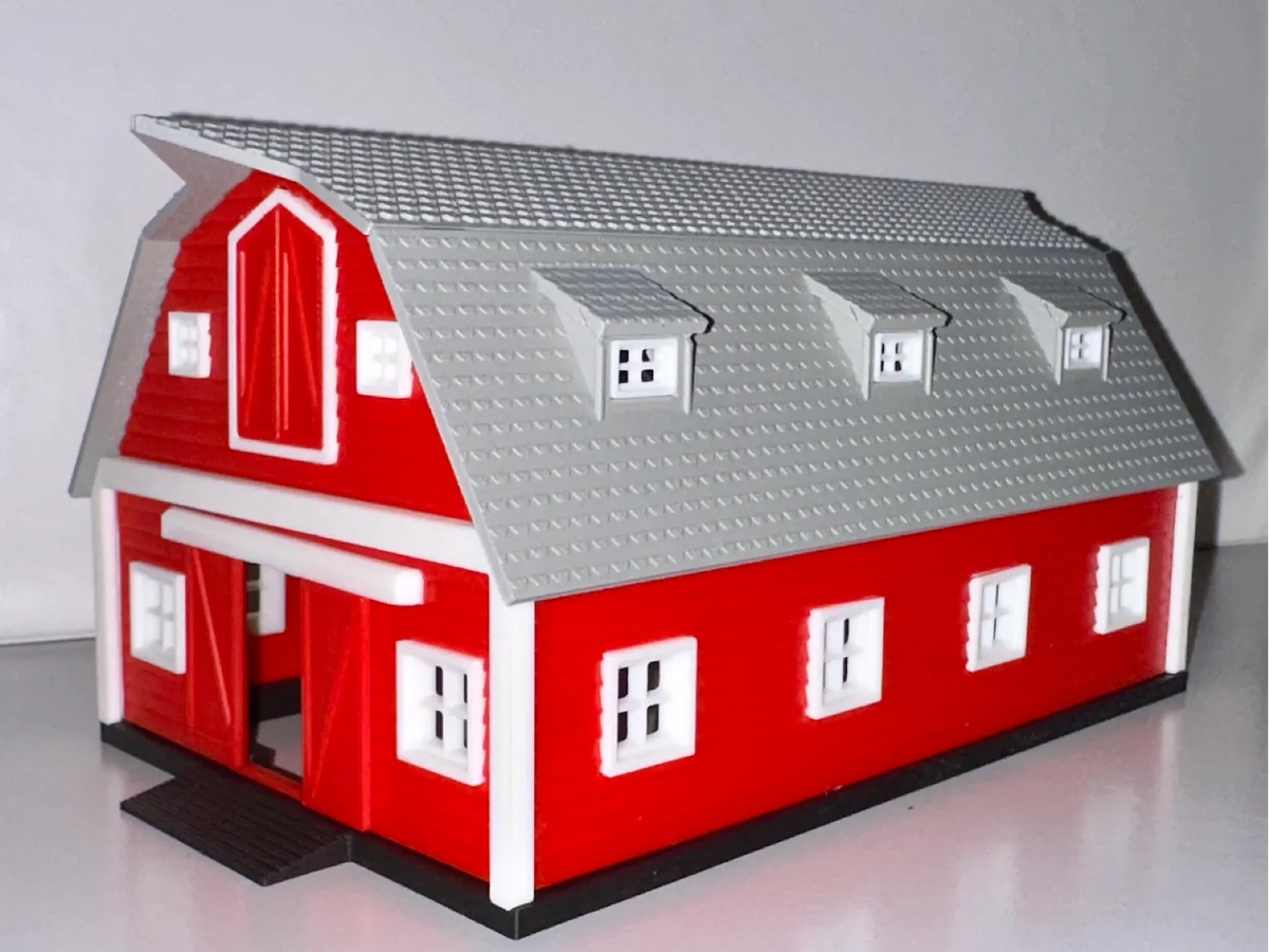 Échelle HO Grande Grange Rouge (1:87) - Maquette Print