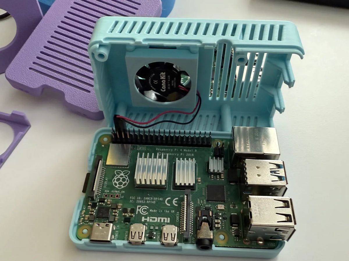 Ventilateur 25 mm avec dissipateur thermique pour Raspberry Pi 4 B, boîtier à encliquetage - Bureau Print