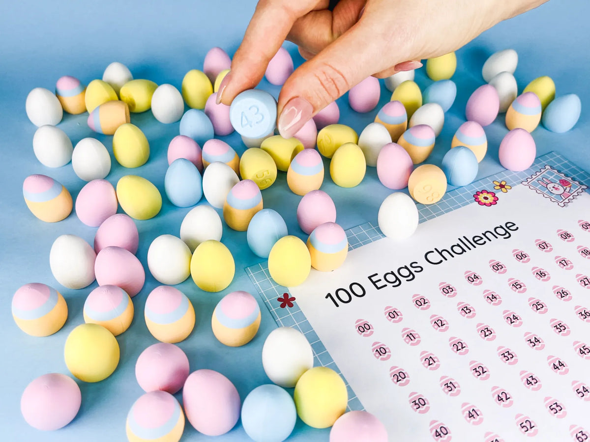 Le défi des 100 œufs cachés - Jeu de Pâques + PDF - Fêtes Print