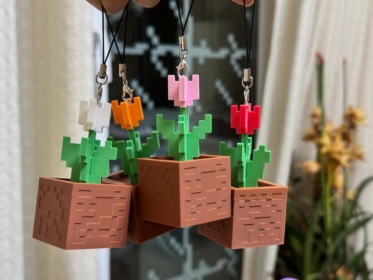 Suspension Minecraft Pixel Art Planter - Geek Print
