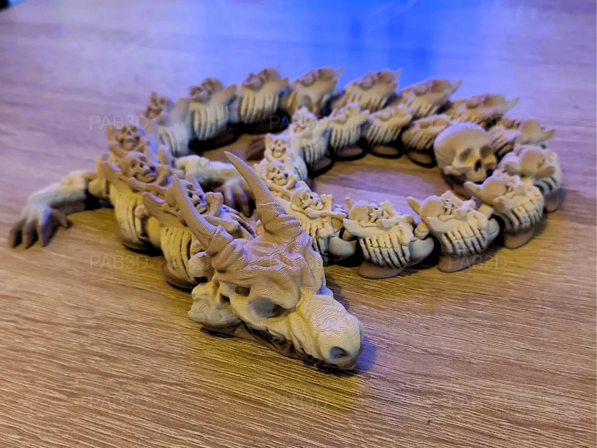 Crâne et os de dragon articulé flexible - Figurine Print