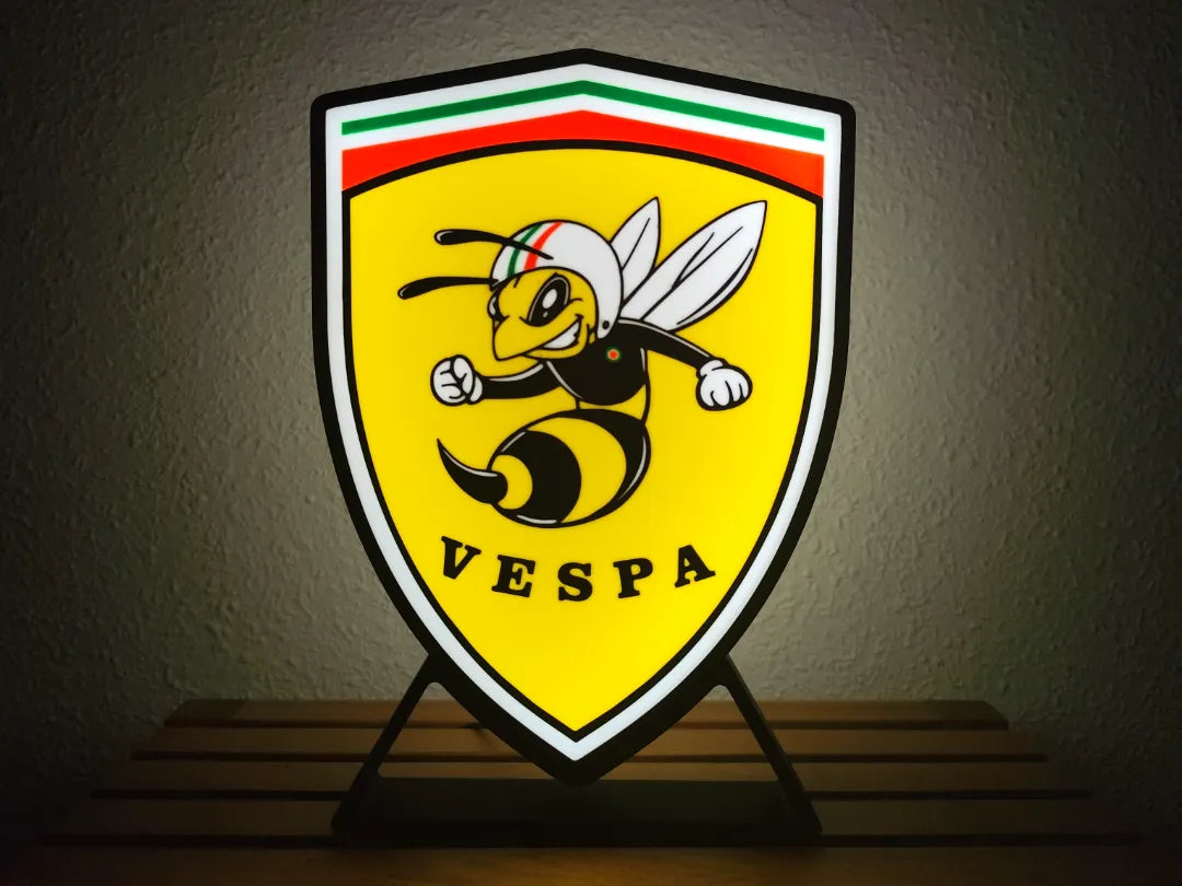 Boîte à lumière logo Vespa - Vélo Print
