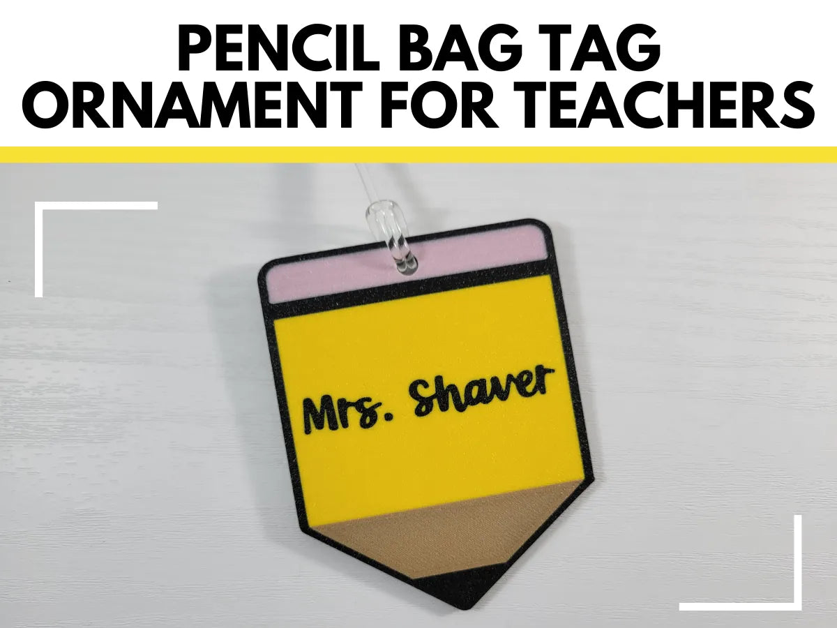 Etiquette personnalisée pour trousse à crayons, Nom de l'enseignant, Ornement - Voyage Print
