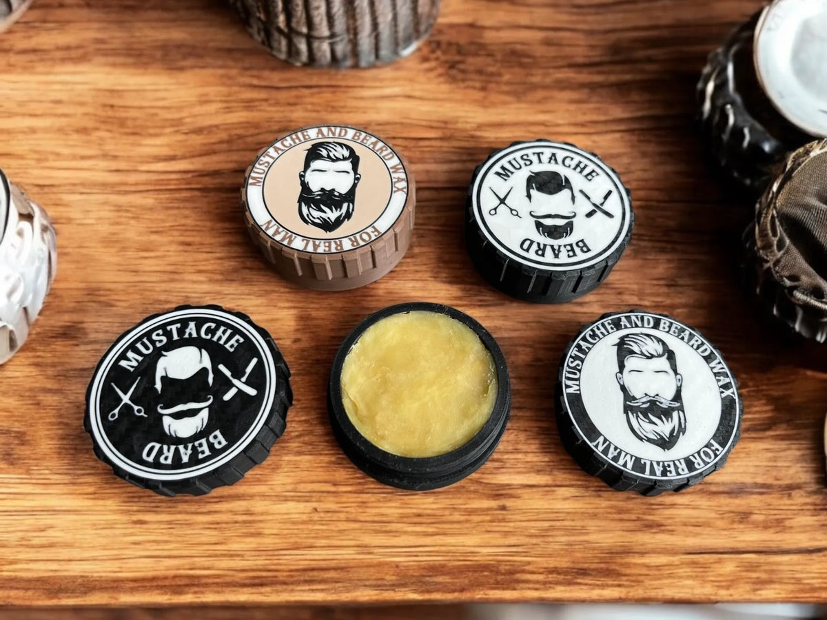 Boîte de poche pour cire à moustache et barbe - Beauté Print