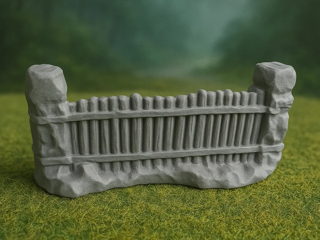 Terrain de jeu de guerre en bois recouvert de clôture - Maquette Print