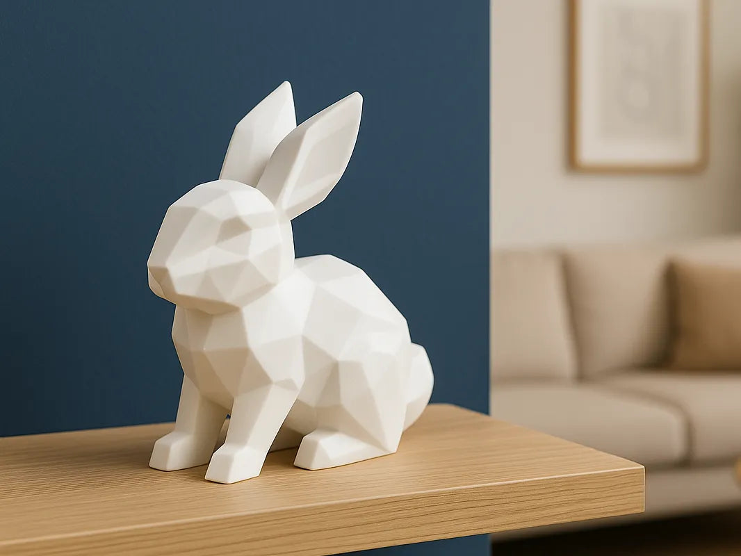 Sculpture de lapin géométrique – Lapin minimaliste - Art Print