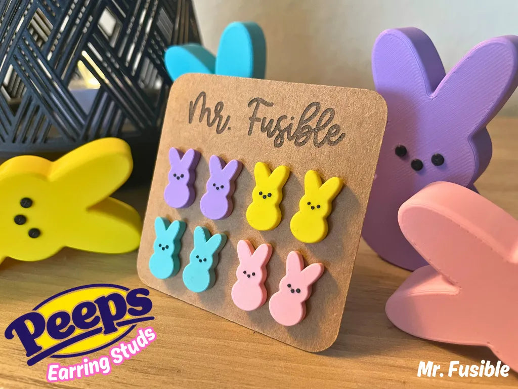 Boucles d'oreilles lapin Peeps de Pâques - Fêtes Print