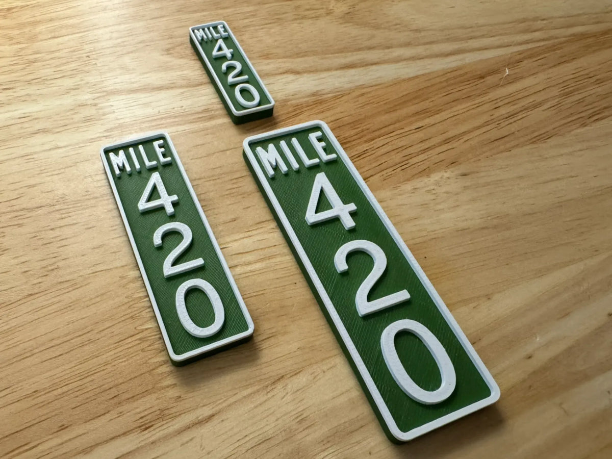 Signalétique routière du marqueur de mile 420 - Aimant de réfrigérateur - Voyage Print
