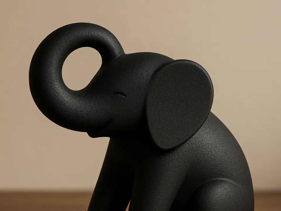 Figurine d'éléphant rustique – Style bohème ou champêtre - Figurine Print