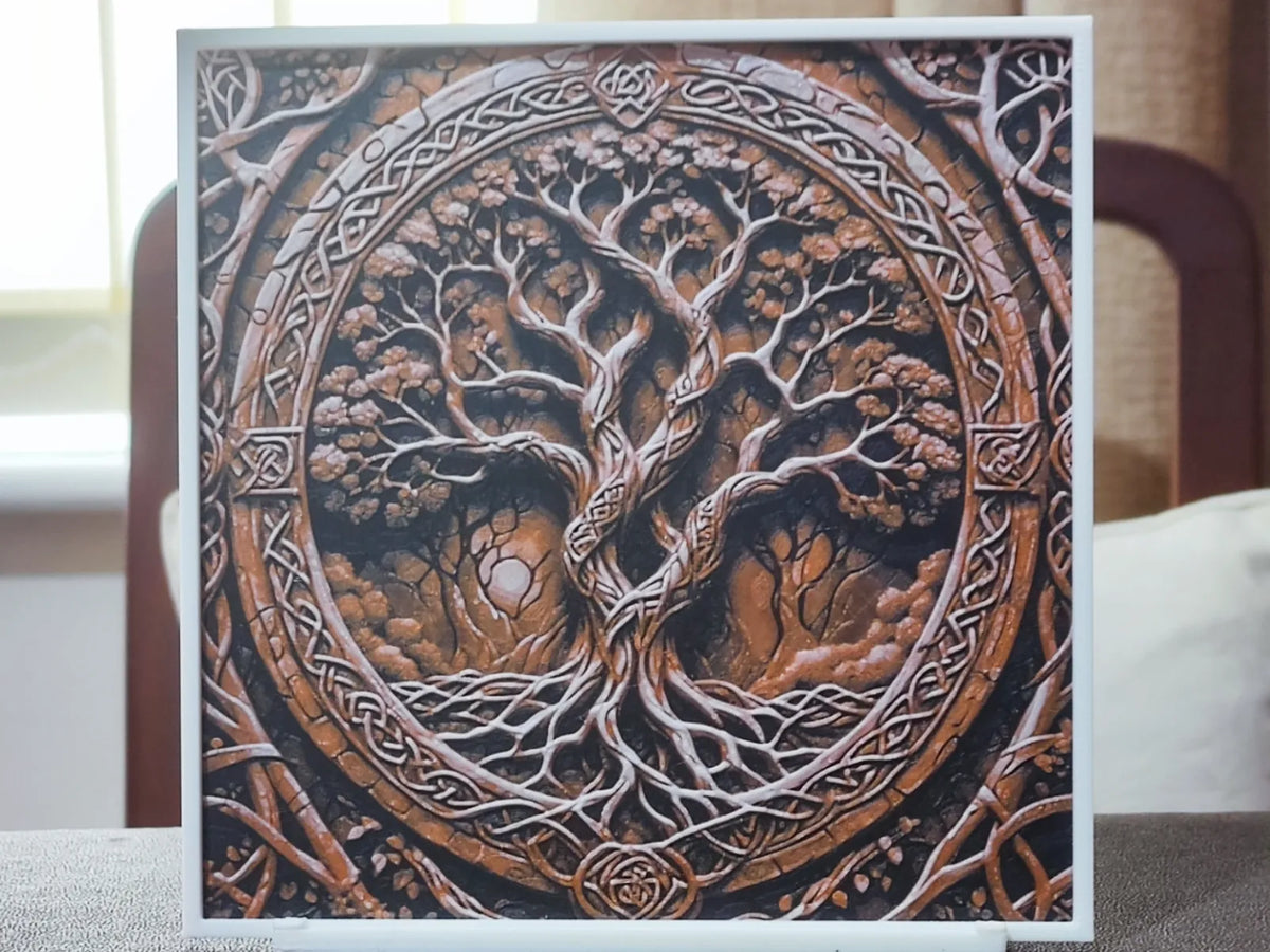 Sculpture sur bois, Arbre de Vie - HueForge 3 couleurs - Art Print