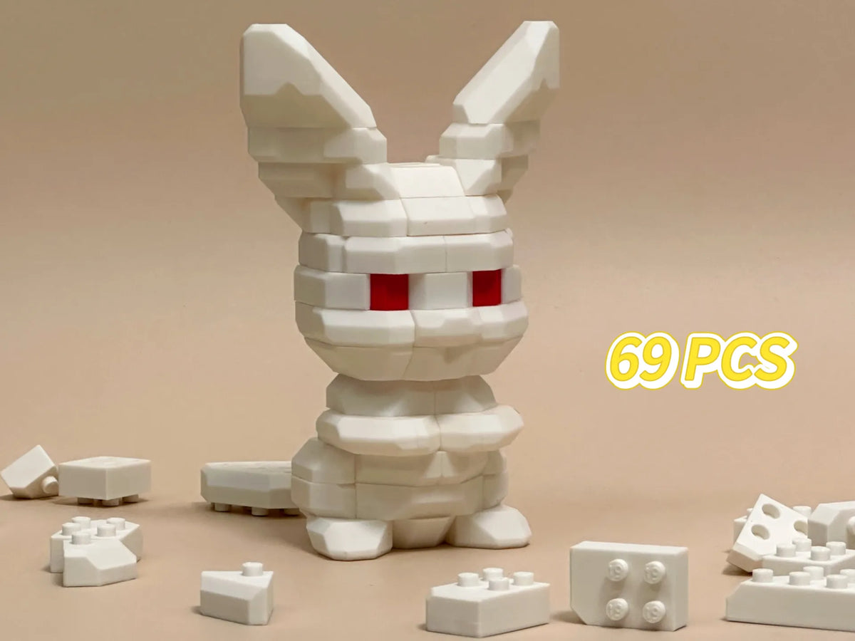 Adorable construction en blocs de lapin élégants - Bébé Print