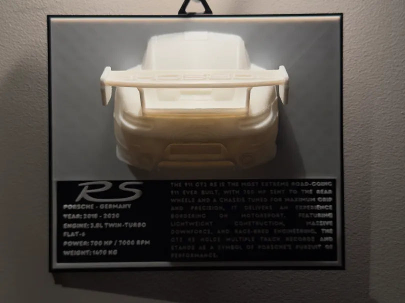 Porsche 911 GT2 RS – Ornement Mural Imprimé en 3D - Auto Print