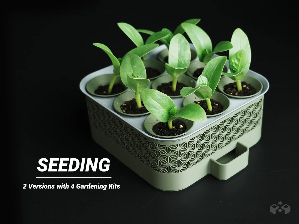 Kit de semis auto-arrosant avec couvercle de serre - Jardin Print