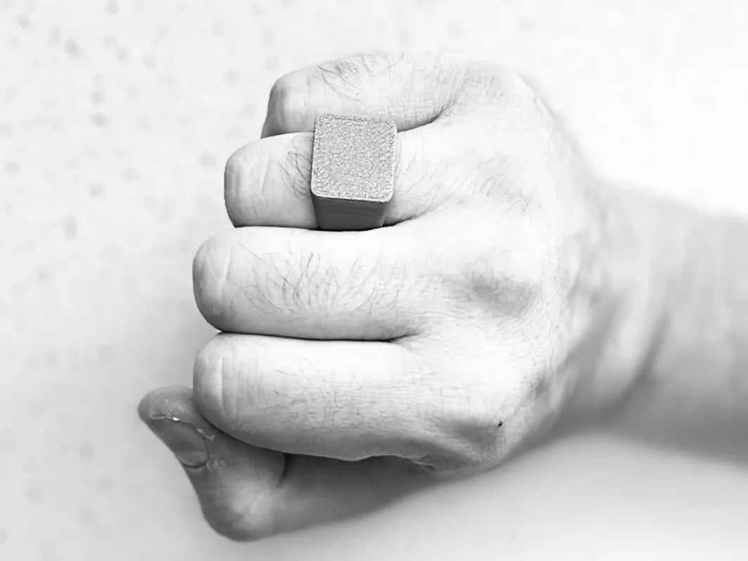 Bague chevalière carrée, plusieurs tailles (5-12) - Bijoux Print