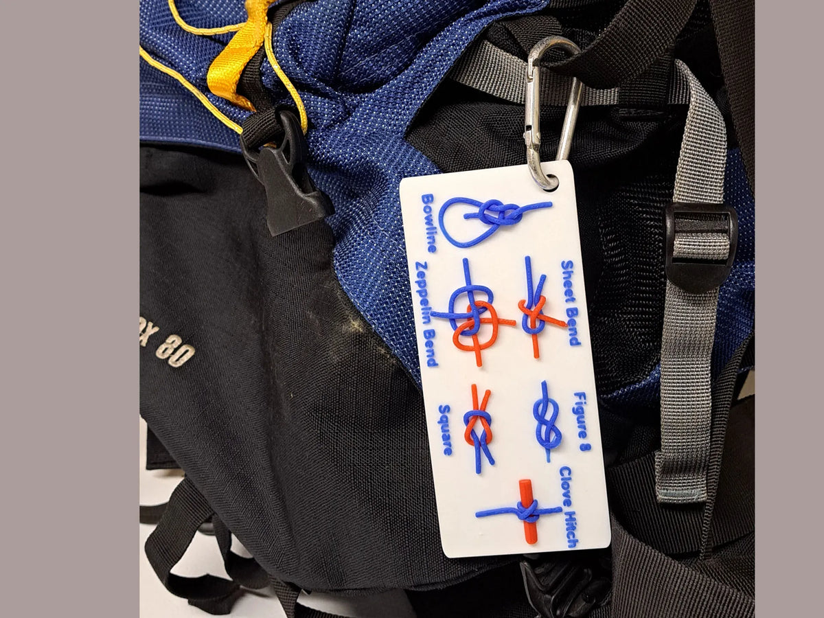 Fiche de référence des nœuds de randonnée pour sac à dos - Outdoor Print