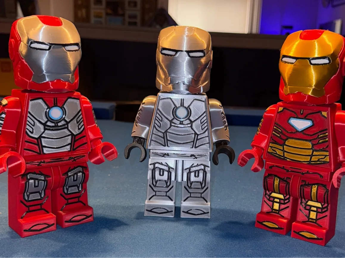 Minifigure Iron Man sur mesure Mega-Brick (échelle 5:1) - Geek Print