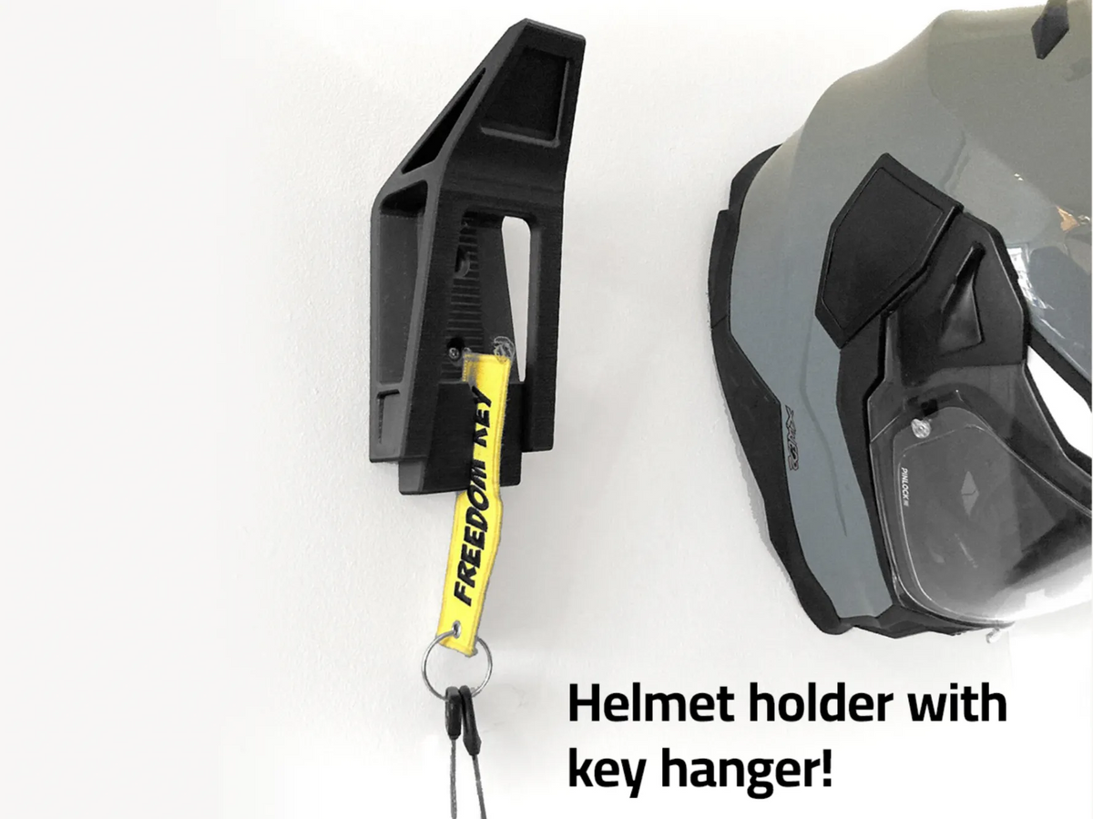 Support casque structure spatiale avec porte-clés - Vélo Print