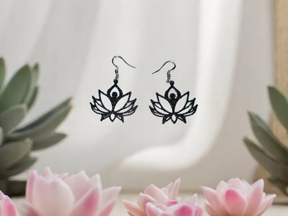 Boucles d'oreilles de yoga Lotus - Sport Print