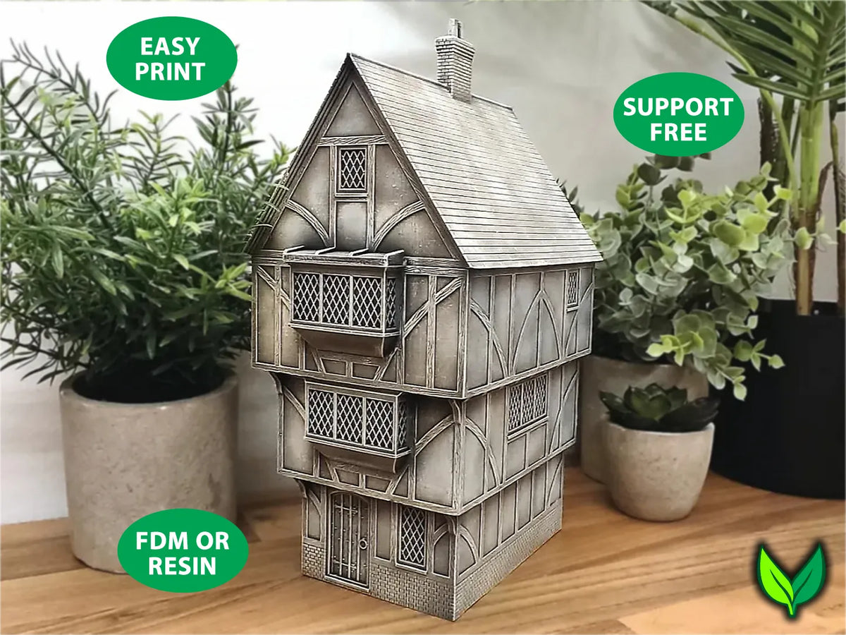 Maison Tudor – Terrain médiéval 28 mm - Maquette Print