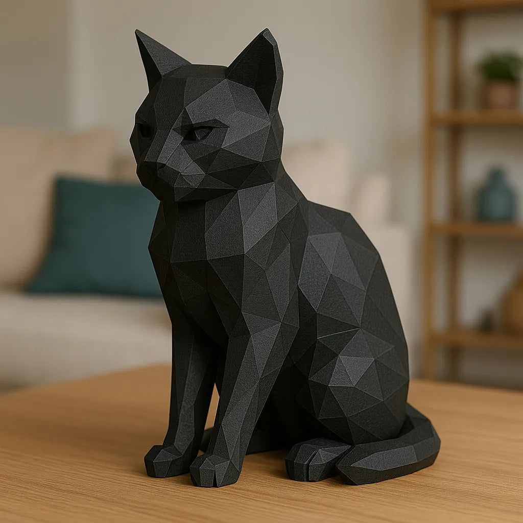 Chaton géométrique low poly moderne - Art Print