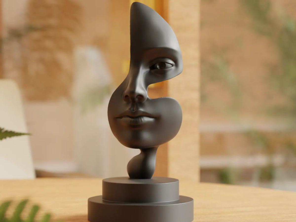 Note de Sculpture Emotionnelle – Art Abstrait Noir - Art Print