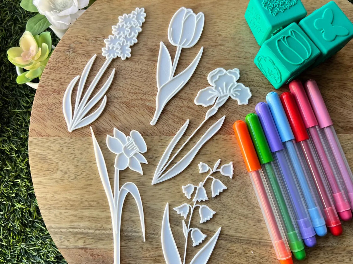 Ensemble de coloriage Fleurs pour maman pour la fête des mères - Cadeau Print