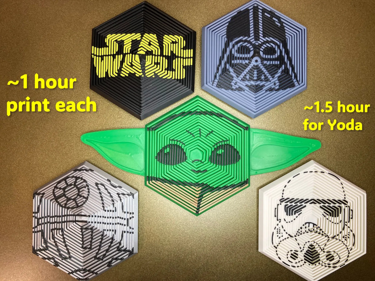 Jouets à fidget hexagonaux Star Wars - Yoda, Dark Vador - Geek Print