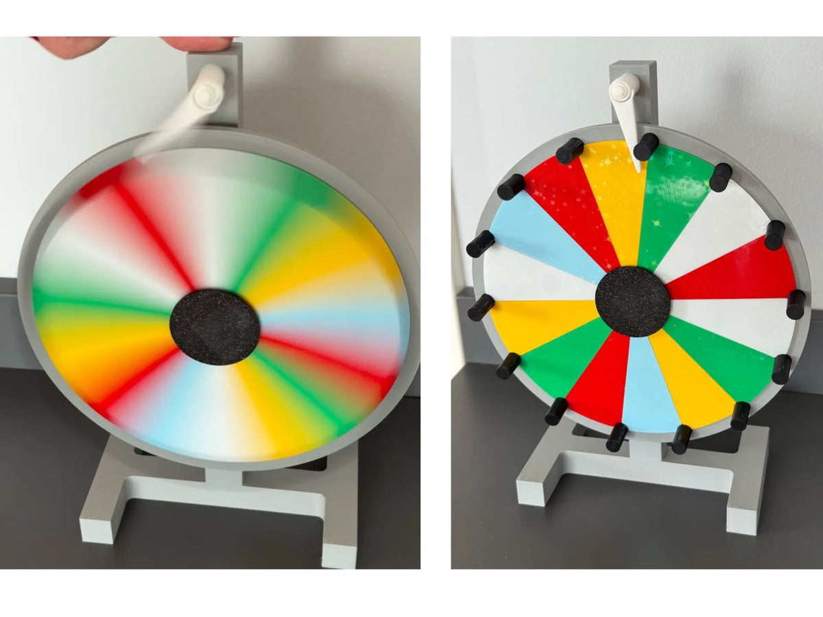 Roue de lots miniature colorée – Impression 3D facile pour les fêtes - Fêtes Print