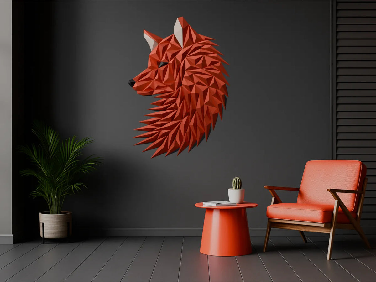 Tête de loup (renard) géométrique en art mural - Art Print