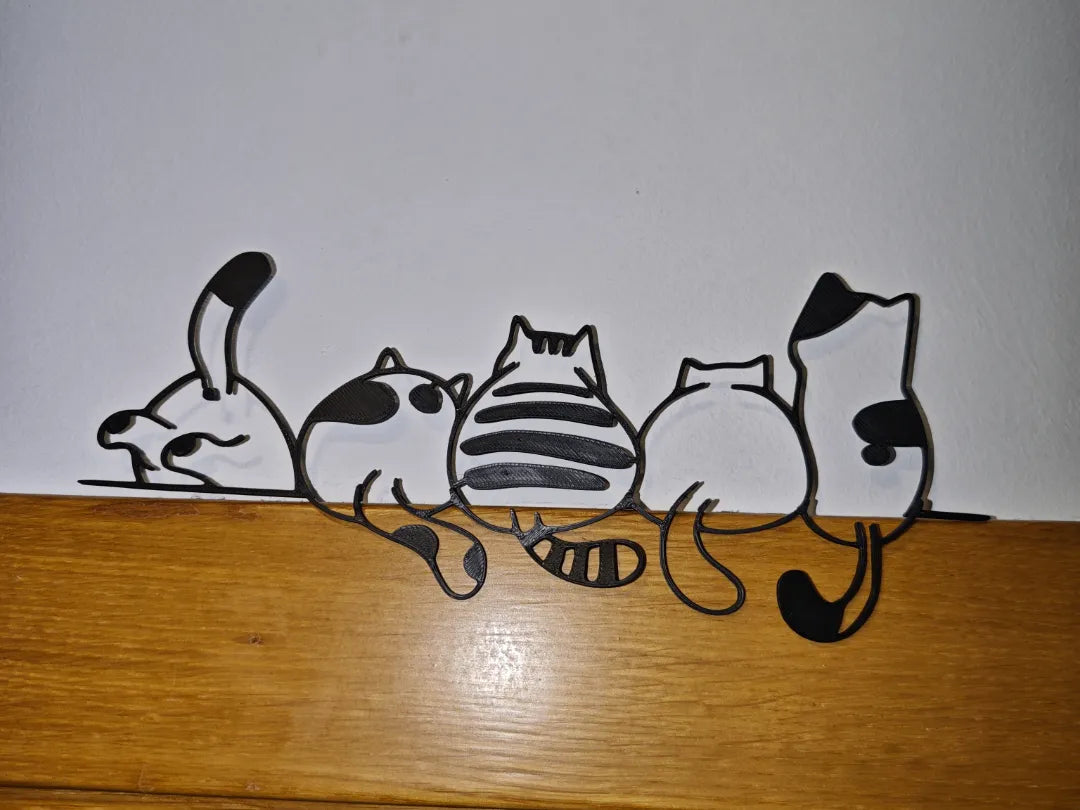 Art mural ou pour porte représentant des chats / Décoration murale - Tech Print