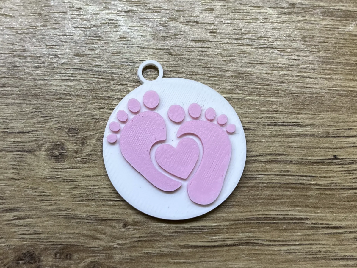 Porte-clés cœur empreinte de pied de bébé - Bébé Print