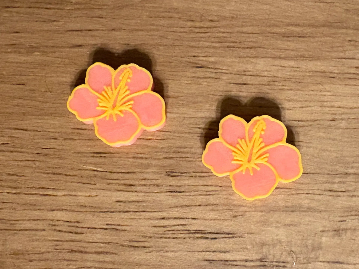 Boucles d'oreilles clous fleur d'Hibiscus - Bijoux Print