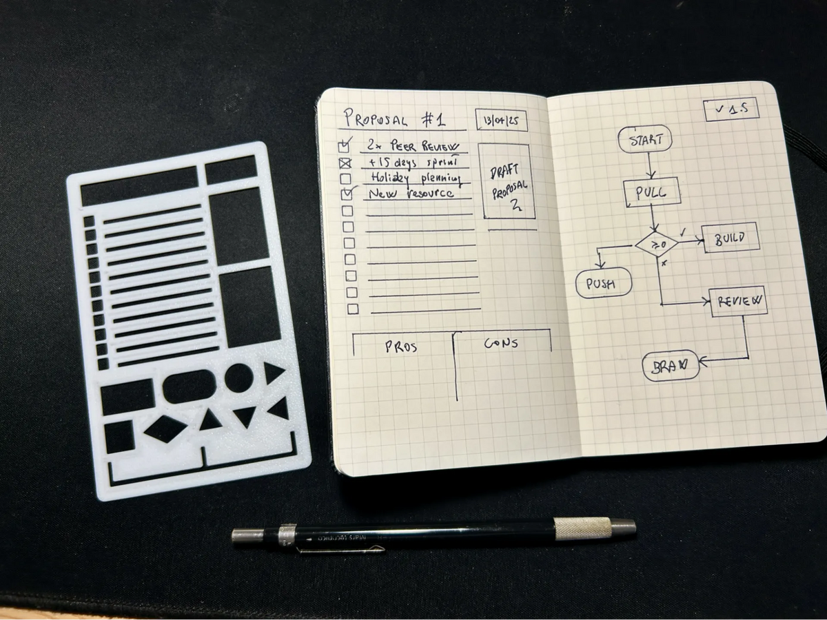 Pochoir bullet journal pour carnet - 8,5x13,5cm - Voyage Print