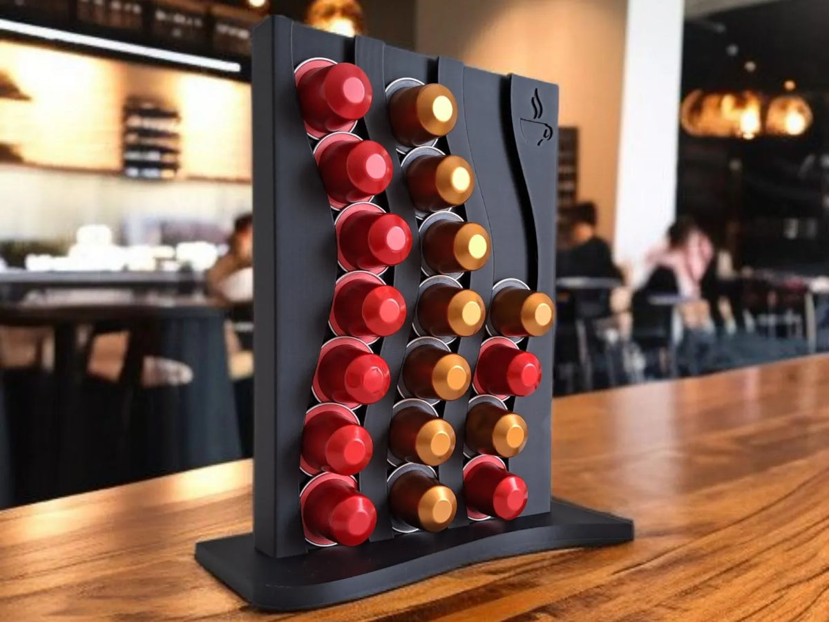 Support et organisateur de capsules Nespresso au design ondulé - Maison Print