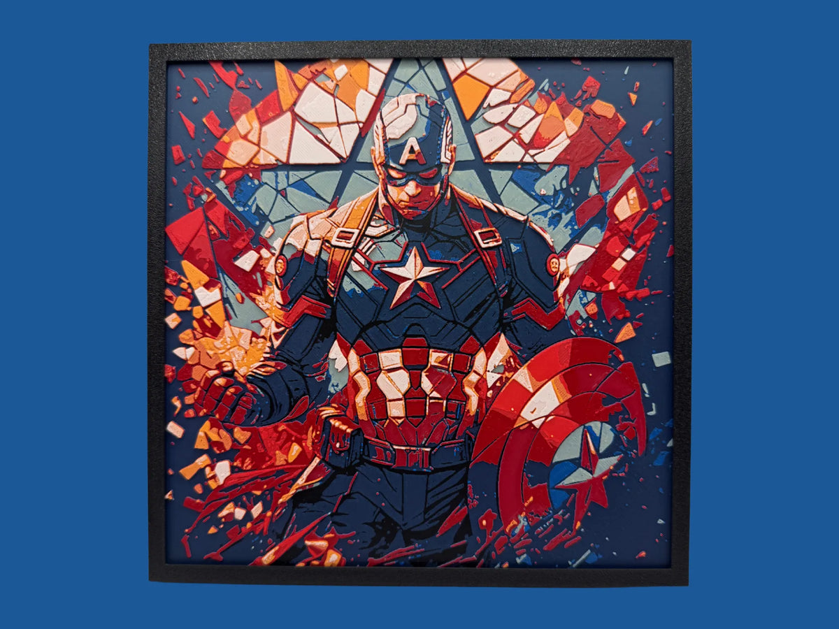 Captain America - Style Vitrail - Geek Print
