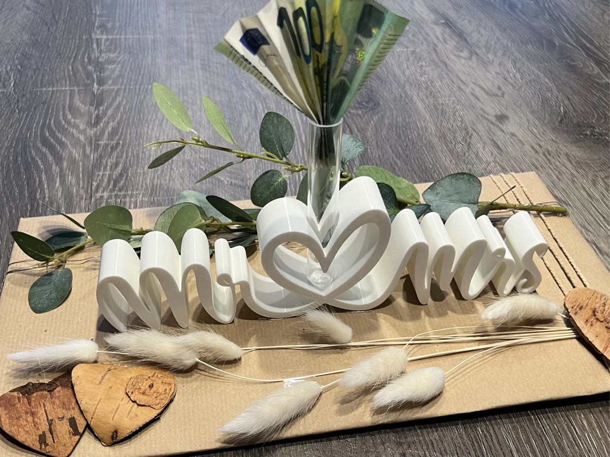 Panneau de mariage Mr & Mrs avec cœur - Fêtes Print