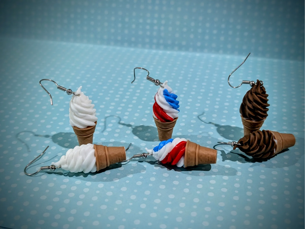 Boucles d'oreilles cornet de glace italienne - Bijoux Print