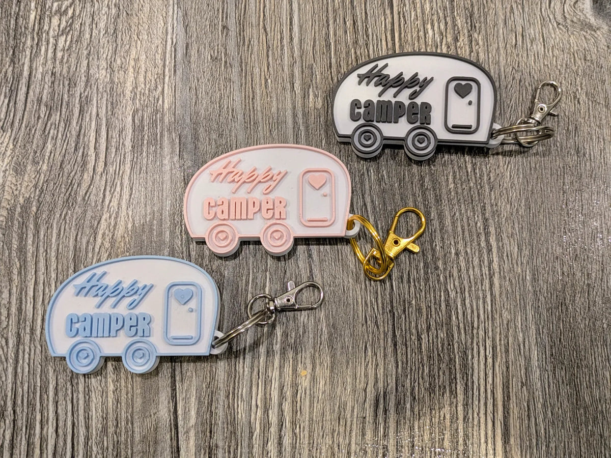 Porte-clés caravane rétro « Happy Camper » - Auto Print